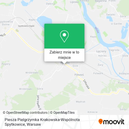 Mapa Piesza Pielgrzymka Krakowska-Wspólnota Spytkowice