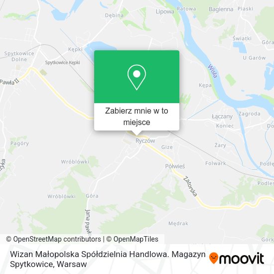 Mapa Wizan Małopolska Spółdzielnia Handlowa. Magazyn Spytkowice