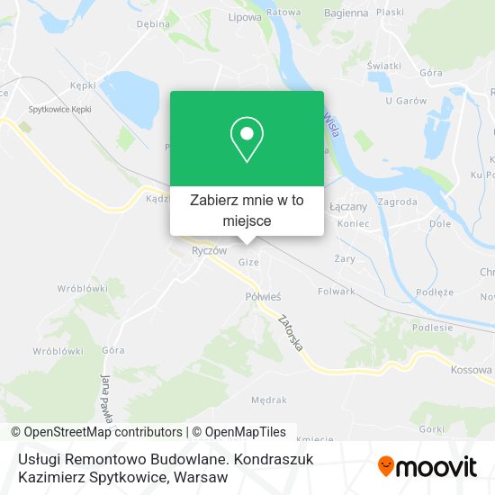 Mapa Usługi Remontowo Budowlane. Kondraszuk Kazimierz Spytkowice