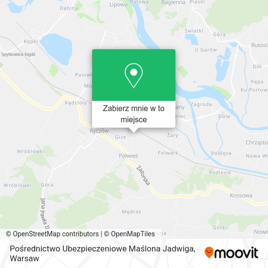 Mapa Pośrednictwo Ubezpieczeniowe Maślona Jadwiga