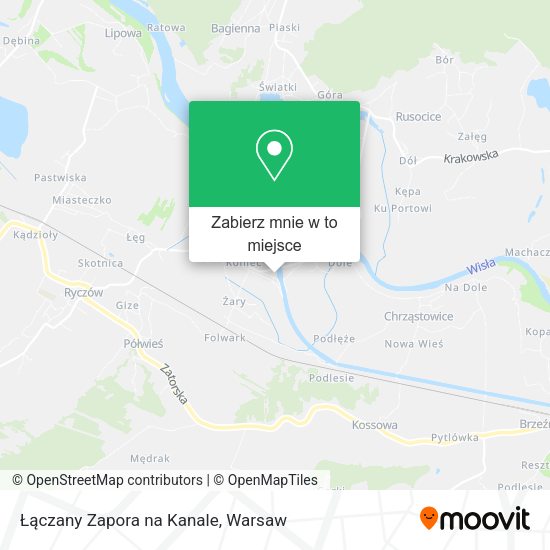 Mapa Łączany Zapora na Kanale