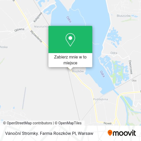 Mapa Vánoční Stromky. Farma Roszków Pl