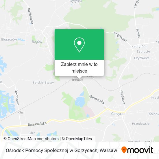 Mapa Ośrodek Pomocy Społecznej w Gorzycach