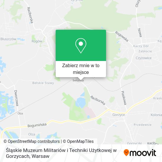 Mapa Śląskie Muzeum Militariów i Techniki Użytkowej w Gorzycach