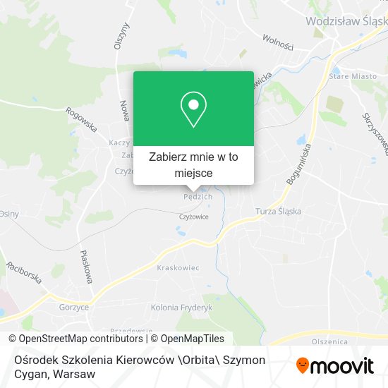 Mapa Ośrodek Szkolenia Kierowców \Orbita\ Szymon Cygan