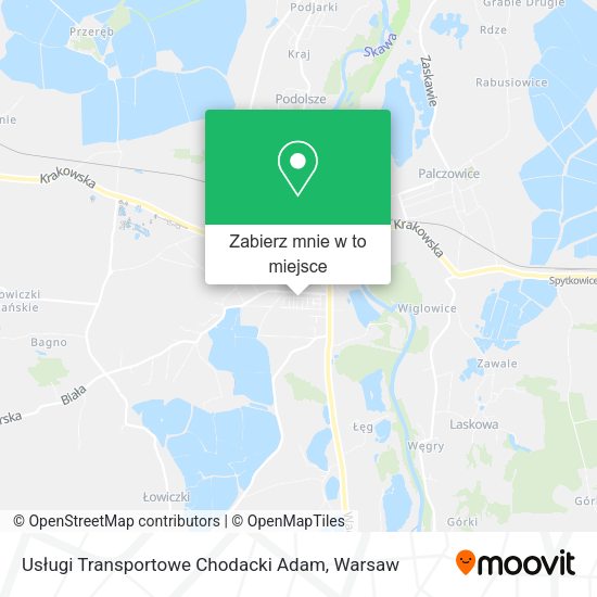 Mapa Usługi Transportowe Chodacki Adam