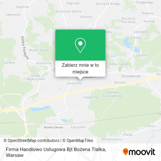 Mapa Firma Handlowo Usługowa Bjt Bożena Tlałka