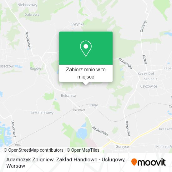 Mapa Adamczyk Zbigniew. Zakład Handlowo - Usługowy