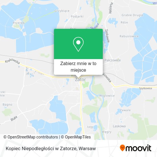 Mapa Kopiec Niepodległości w Zatorze