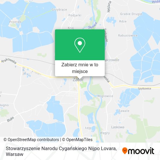 Mapa Stowarzyszenie Narodu Cygańskiego Nijpo Lovara