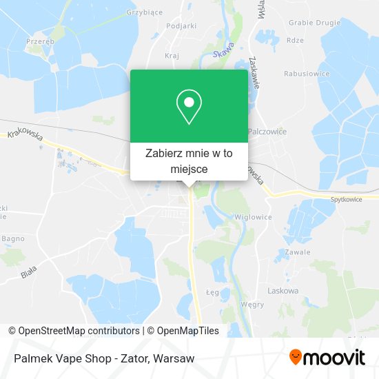 Mapa Palmek Vape Shop - Zator