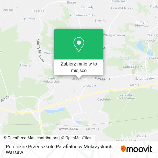 Mapa Publiczne Przedszkole Parafialne w Mokrzyskach