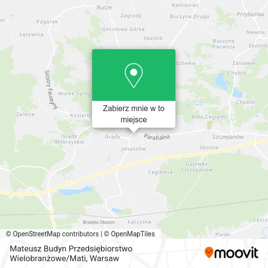 Mapa Mateusz Budyn Przedsiębiorstwo Wielobranżowe / Mati