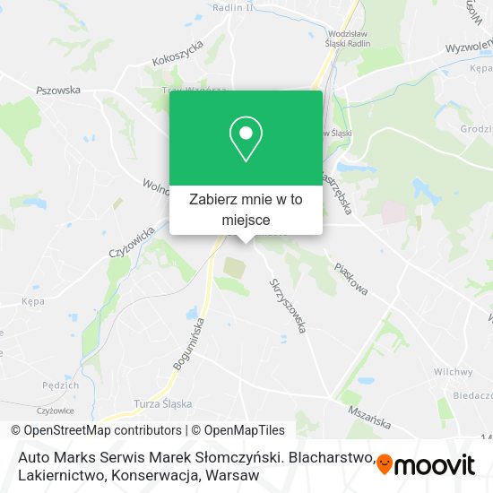 Mapa Auto Marks Serwis Marek Słomczyński. Blacharstwo, Lakiernictwo, Konserwacja