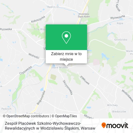 Mapa Zespół Placówek Szkolno-Wychowawczo-Rewalidacyjnych w Wodzisławiu Śląskim