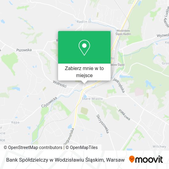 Mapa Bank Spółdzielczy w Wodzisławiu Śląskim