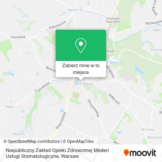 Mapa Niepubliczny Zakład Opieki Zdrowotnej Mederi Usługi Stomatologiczne