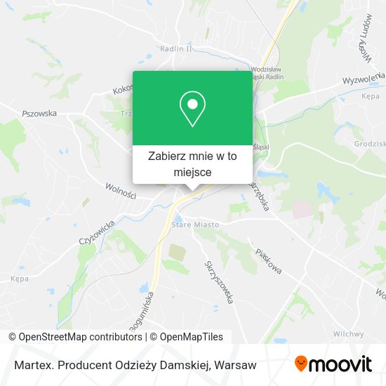 Mapa Martex. Producent Odzieży Damskiej