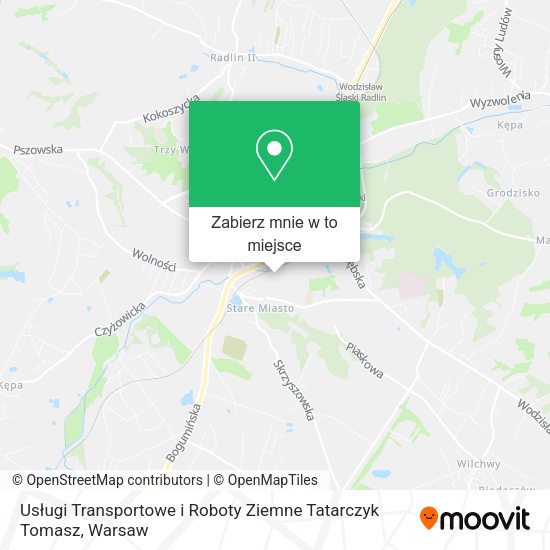 Mapa Usługi Transportowe i Roboty Ziemne Tatarczyk Tomasz