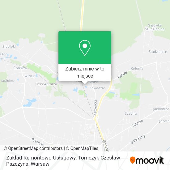 Mapa Zakład Remontowo-Usługowy. Tomczyk Czesław Pszczyna