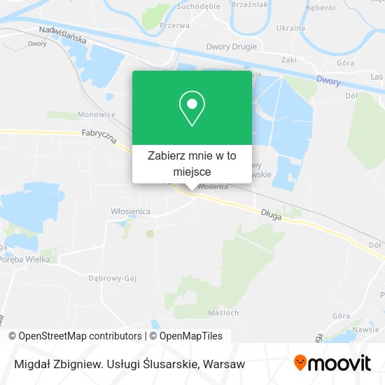 Mapa Migdał Zbigniew. Usługi Ślusarskie