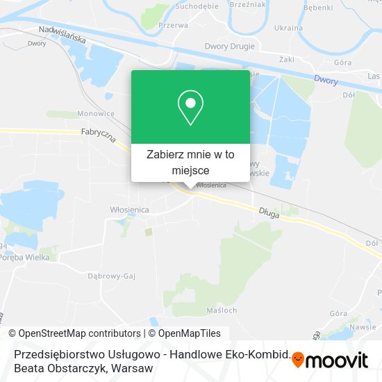 Mapa Przedsiębiorstwo Usługowo - Handlowe Eko-Kombid. Beata Obstarczyk