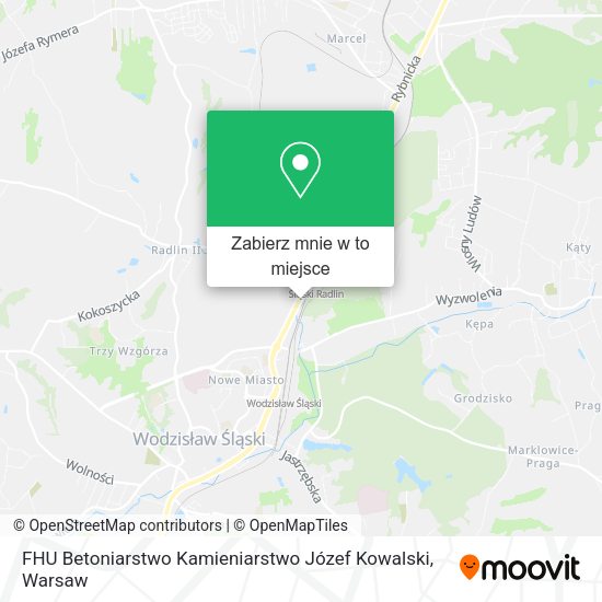 Mapa FHU Betoniarstwo Kamieniarstwo Józef Kowalski