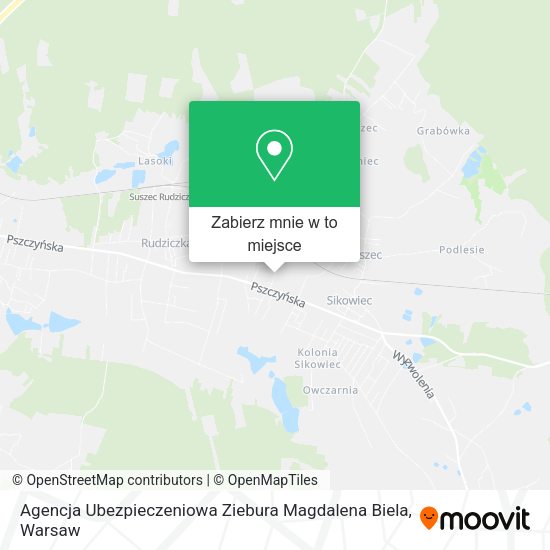 Mapa Agencja Ubezpieczeniowa Ziebura Magdalena Biela