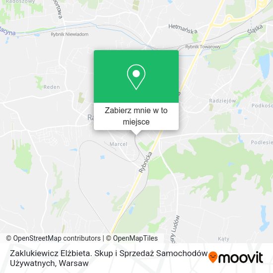 Mapa Zaklukiewicz Elżbieta. Skup i Sprzedaż Samochodów Używatnych