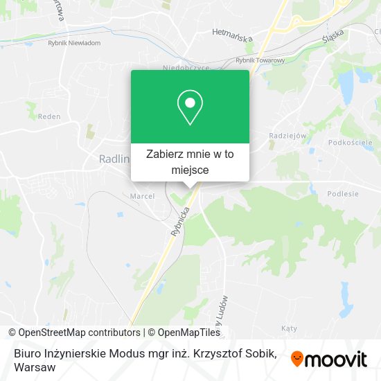 Mapa Biuro Inżynierskie Modus mgr inż. Krzysztof Sobik