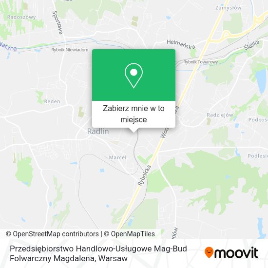 Mapa Przedsiębiorstwo Handlowo-Usługowe Mag-Bud Folwarczny Magdalena