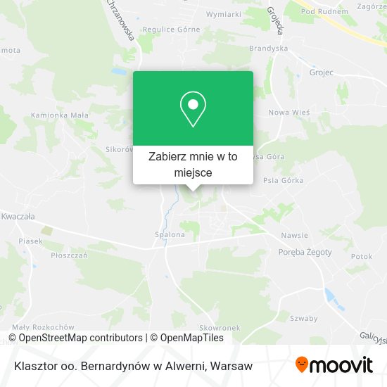 Mapa Klasztor oo. Bernardynów w Alwerni