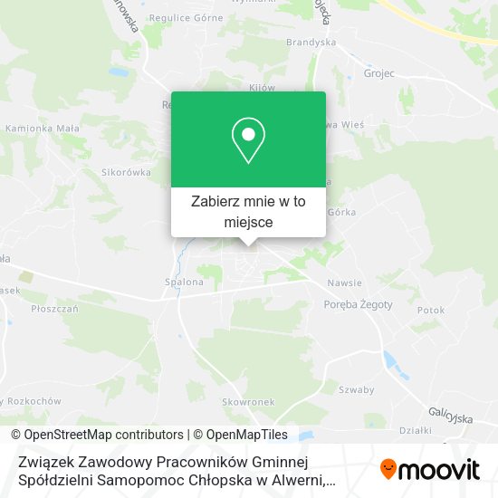 Mapa Związek Zawodowy Pracowników Gminnej Spółdzielni Samopomoc Chłopska w Alwerni