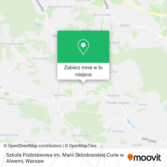 Mapa Szkoła Podstawowa im. Marii Skłodowskiej-Curie w Alwerni