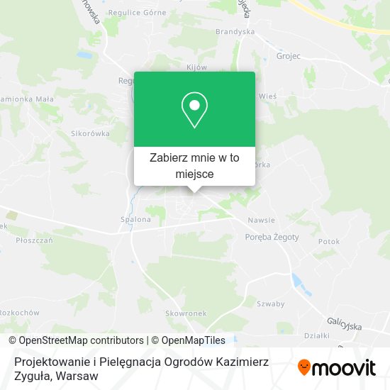 Mapa Projektowanie i Pielęgnacja Ogrodów Kazimierz Zyguła