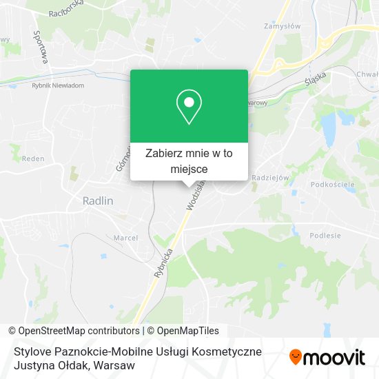 Mapa Stylove Paznokcie-Mobilne Usługi Kosmetyczne Justyna Ołdak