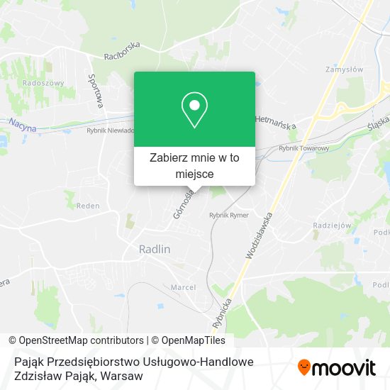 Mapa Pająk Przedsiębiorstwo Usługowo-Handlowe Zdzisław Pająk