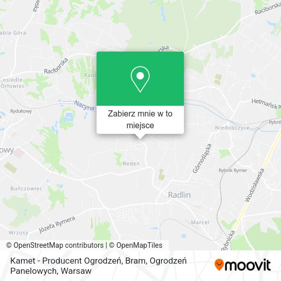 Mapa Kamet - Producent Ogrodzeń, Bram, Ogrodzeń Panelowych