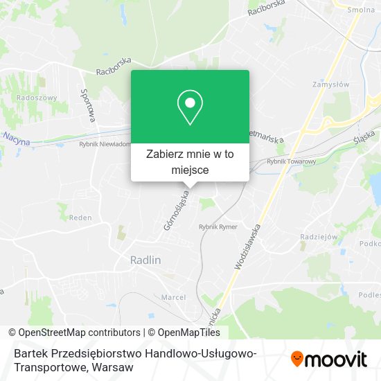 Mapa Bartek Przedsiębiorstwo Handlowo-Usługowo-Transportowe