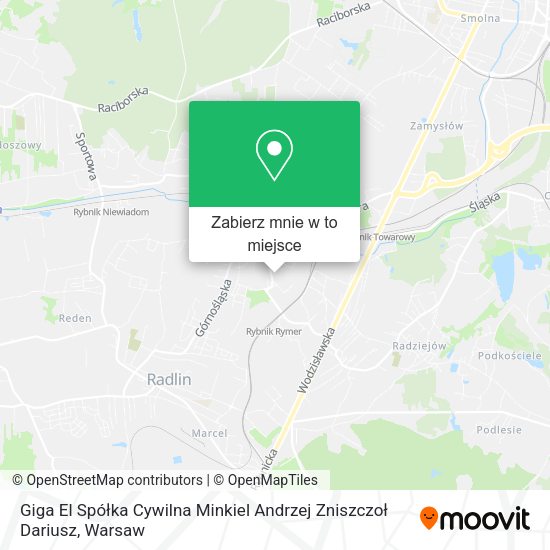 Mapa Giga El Spółka Cywilna Minkiel Andrzej Zniszczoł Dariusz