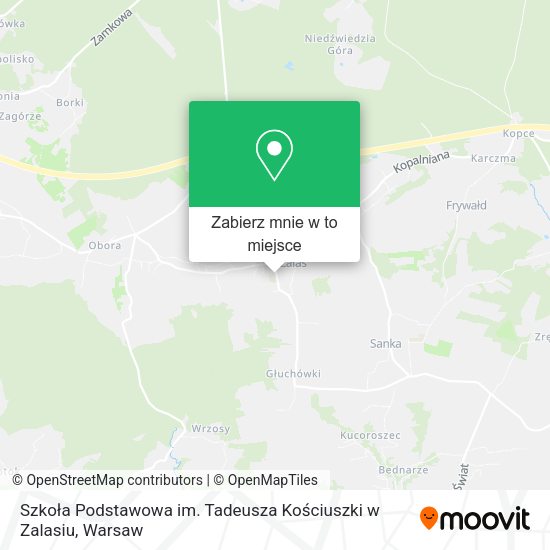 Mapa Szkoła Podstawowa im. Tadeusza Kościuszki w Zalasiu