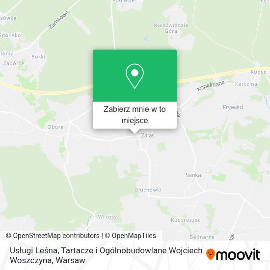 Mapa Usługi Leśna, Tartacze i Ogólnobudowlane Wojciech Woszczyna