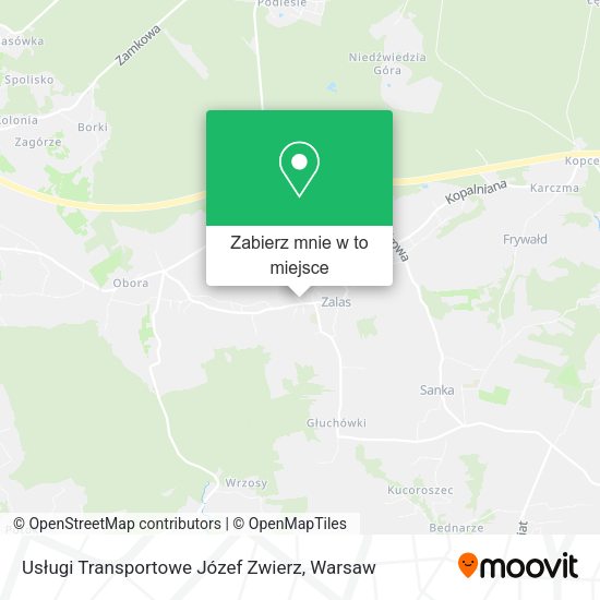 Mapa Usługi Transportowe Józef Zwierz