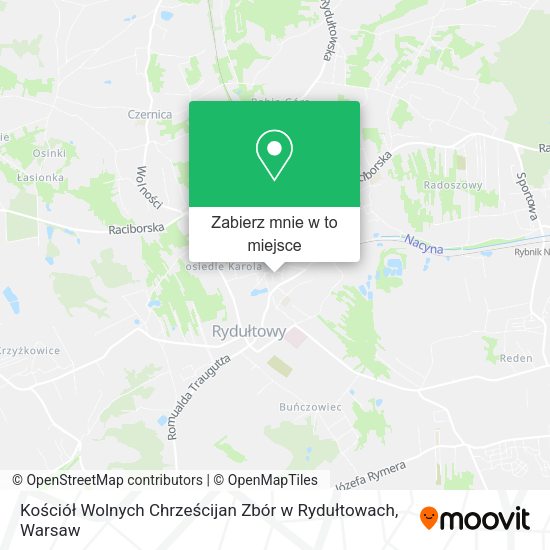 Mapa Kościół Wolnych Chrześcijan Zbór w Rydułtowach