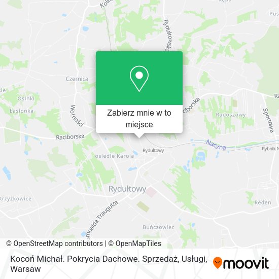 Mapa Kocoń Michał. Pokrycia Dachowe. Sprzedaż, Usługi