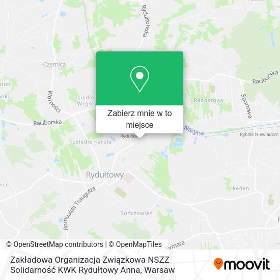 Mapa Zakładowa Organizacja Związkowa NSZZ Solidarność KWK Rydułtowy Anna