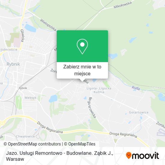 Mapa Jazo. Usługi Remontowo - Budowlane. Ząbik J.