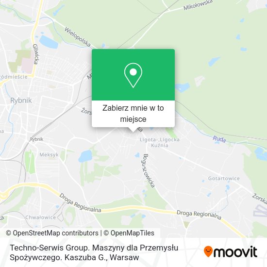 Mapa Techno-Serwis Group. Maszyny dla Przemysłu Spożywczego. Kaszuba G.