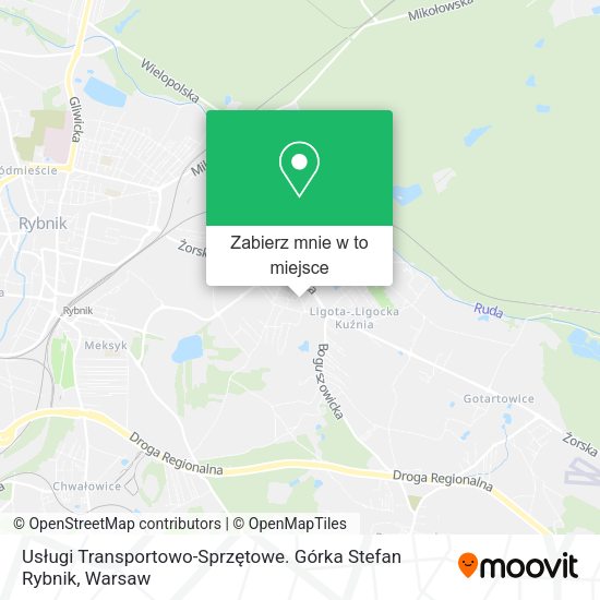 Mapa Usługi Transportowo-Sprzętowe. Górka Stefan Rybnik