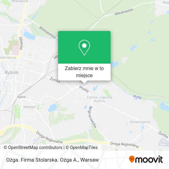 Mapa Ożga. Firma Stolarska. Ożga A.